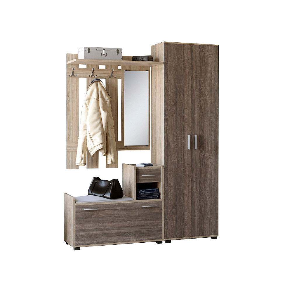 Прихожая Эверест Тандем с распашным шкафом ШП-1 и тумбой (правая) сонома + трюфель (DTM-2498) Днепр - изображение 2