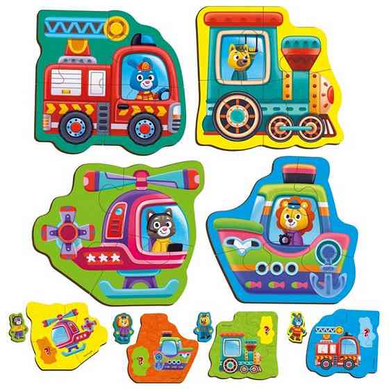 Детские развивающие картонные пазлы 