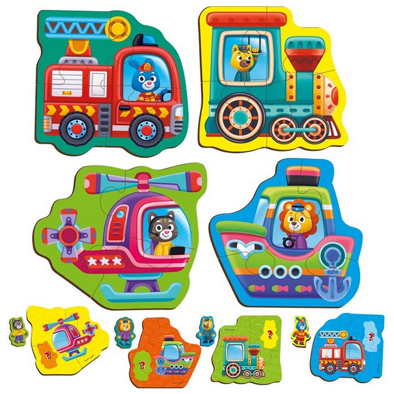 Детские развивающие картонные пазлы 