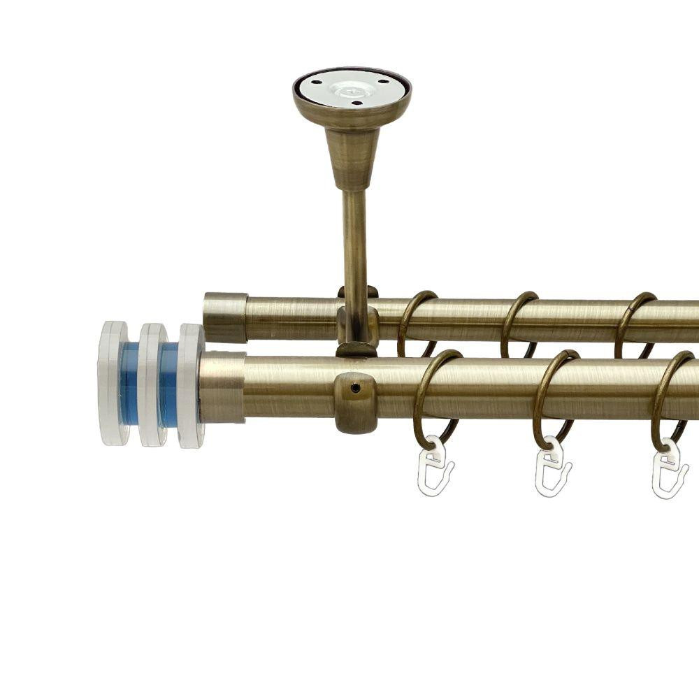 Карниз Orvit Акварія металевий дворядний відкритий до стелі гладка труба кільце металеве Антик 25\19 мм 160 см (00-00018568) Львів - фото 1