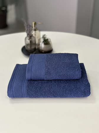 Комплект махрових рушників IDEAL TEXTILE Легкий бриз 50х90 + 70х140 см 450 г/м2 100% бавовна Синій Чернівці - фото 1
