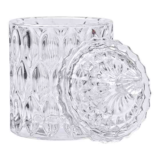 Yiwu Цукорниця з кришкою Ø 7.5 см ваза цукорниця кругла скляна HP-4-102 Київ