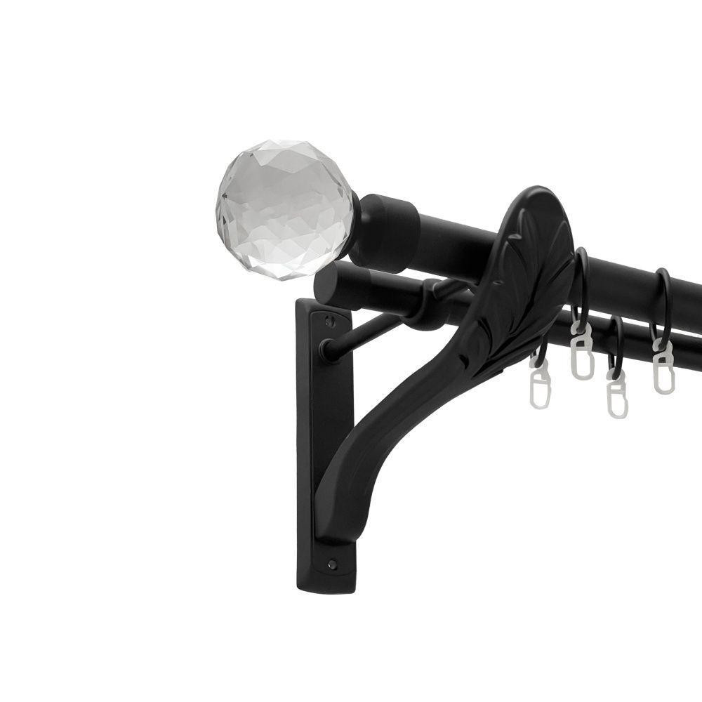 Карниз Orvit Люміера металевий дворядний ретро гладка труба кільце металеве Чорний Оксамит 25\19 мм 300 см (00-00018211) Львів - фото 1