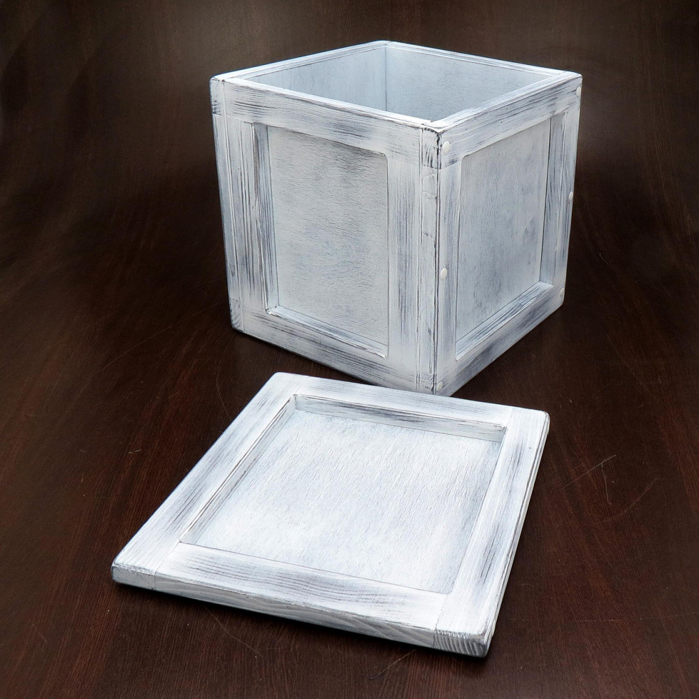 Інтер'єрний декоративний ящик "Аківа 35х35х40" шеббі Миколаїв - фото 3