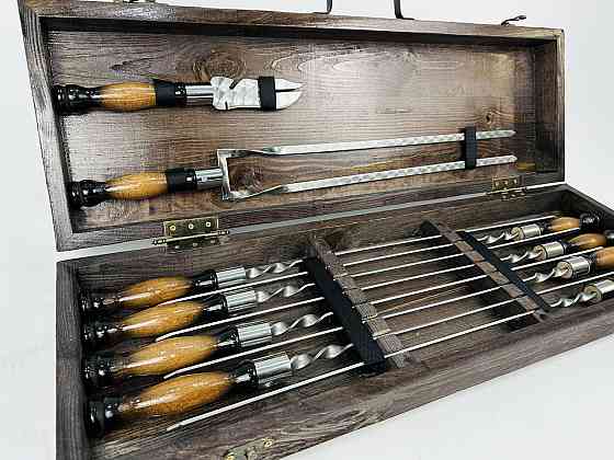 Подарунковий набір шампурів у дерев'яному кейсі ПРЕМІУМ (МАЛЕНЬКИЙ) HAPPY DAYS Тернопіль
