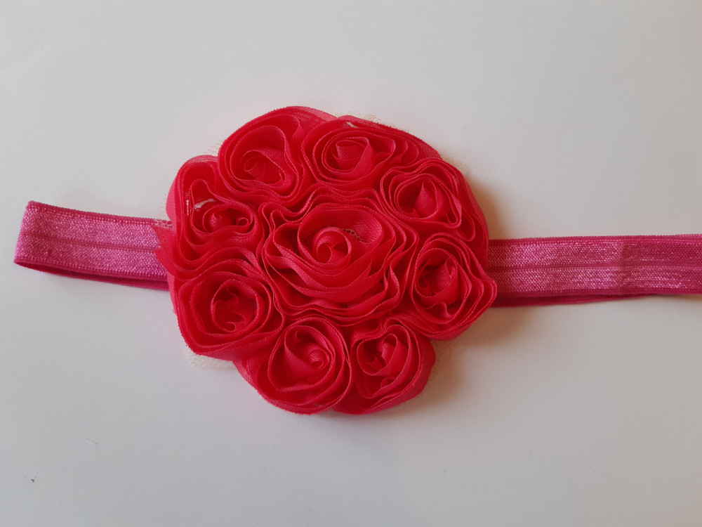 Дитяча пов'язка малинова - окружність 42-55см, квітка 8см Київ - фото 1