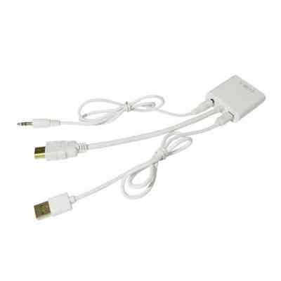 Перехідник HDMI M to VGA F (з кабелями аудіо і живлення від USB) ST-Lab (U-990 white) Вінниця