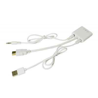 Перехідник HDMI M to VGA F (з кабелями аудіо і живлення від USB) ST-Lab (U-990 white) Вінниця - фото 5