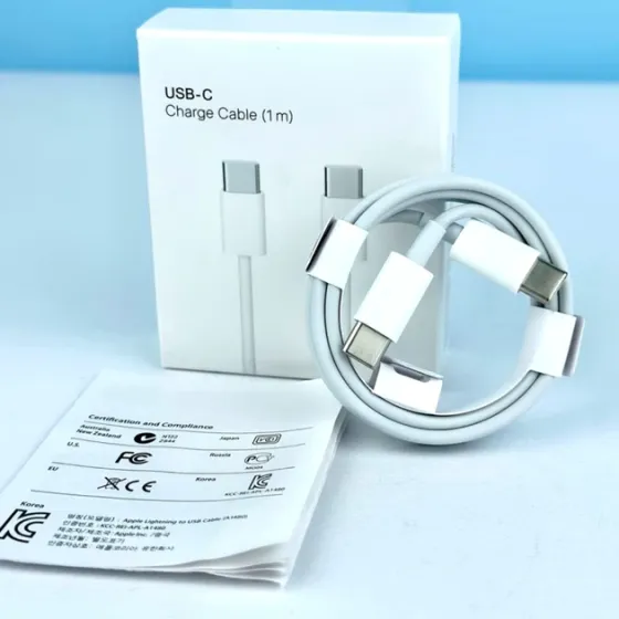 Кабель зарядний Type-C до Type-C White Edition для швидкого заряджання та синхронізації портативних  Київ
