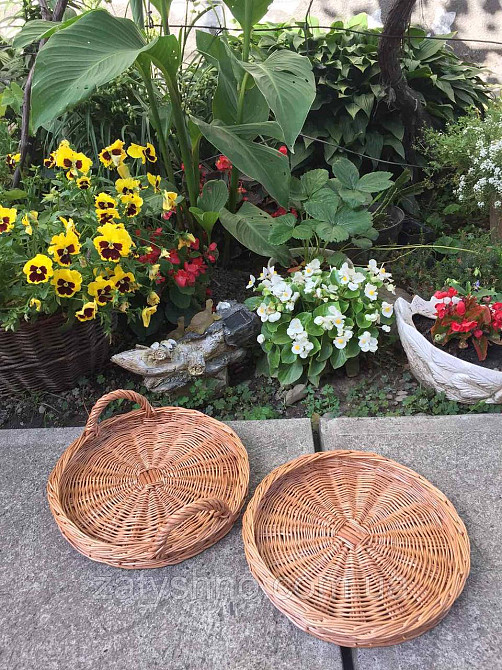 Піднос плетений круглий з лози Київ - фото 3