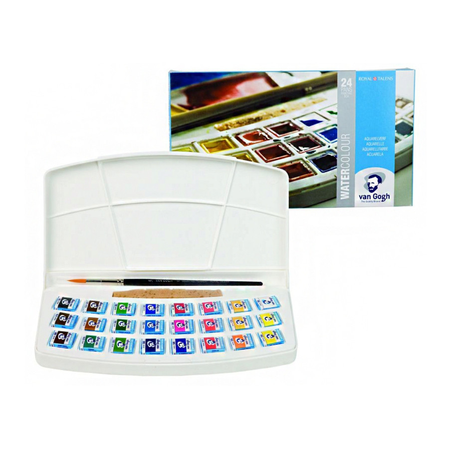 Набір акварельних фарб VAN GOGH 24 кювети пензель Київ - фото 5