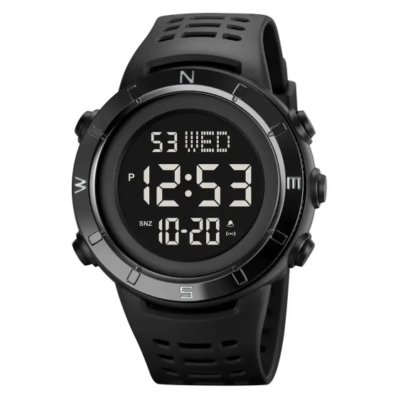 Чоловічий спортивний годинник Skmei 2015 (Чорний з чорним циферблатом) Київ