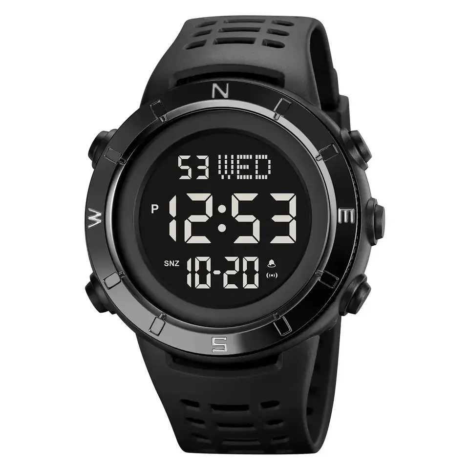 Чоловічий спортивний годинник Skmei 2015 (Чорний з чорним циферблатом) Київ - фото 1