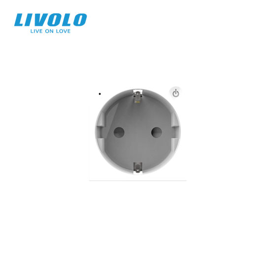 Розумна розетка LIVOLO біла з заземленням, шторки, керування зі смартфона, Alexa, Google Home, 16А 230В, модуль (VL-FCTC16AZ2-2WP) Коломыя