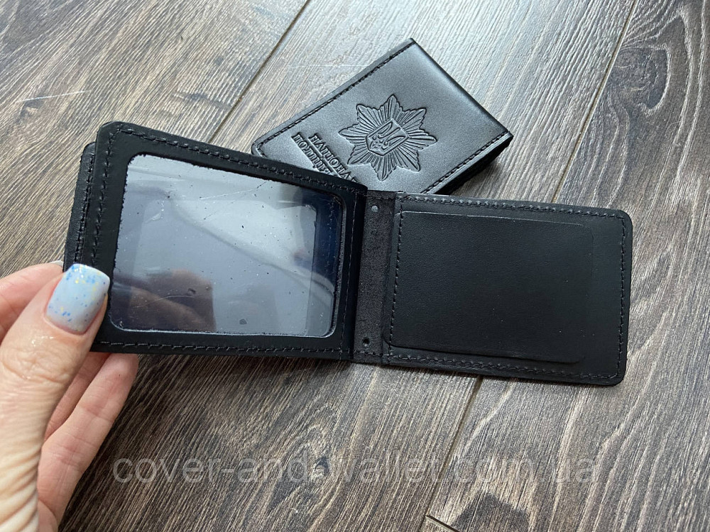 Шкіряна обкладинка НПУ (національна поліція) під жетон на два відділення PS Leather Київ - фото 4