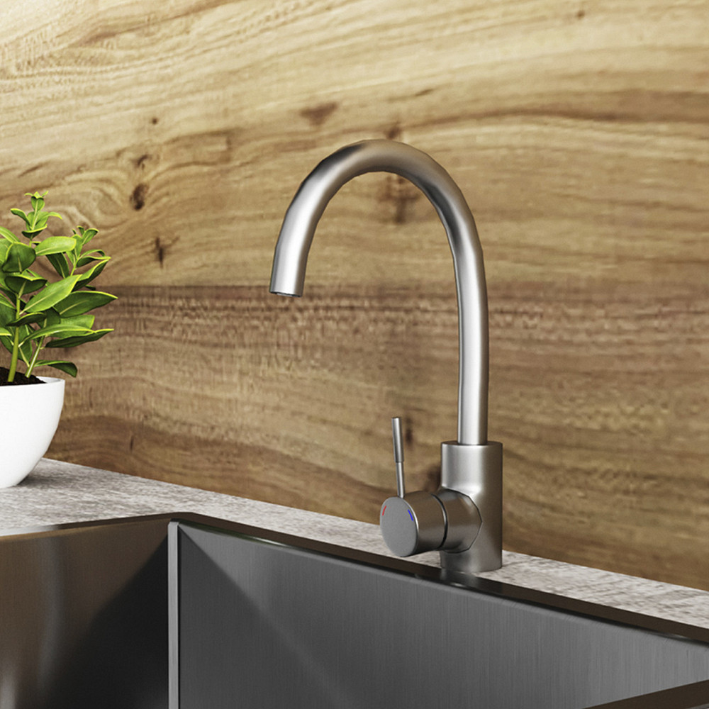 Змішувач для раковини Kroner KRP Edelstahl Klassisch - ESG011 сатин Київ - фото 9