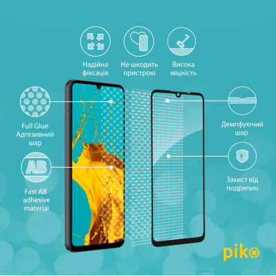Скло захисне Piko Full Glue ZTE Blade A35 Black (1283126598623) Вінниця - фото 3