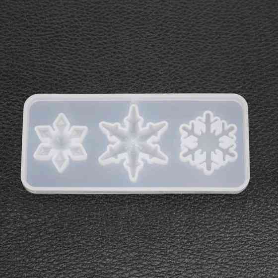 Силиконовый молд Снежинки 90 на 40 мм серый Киев