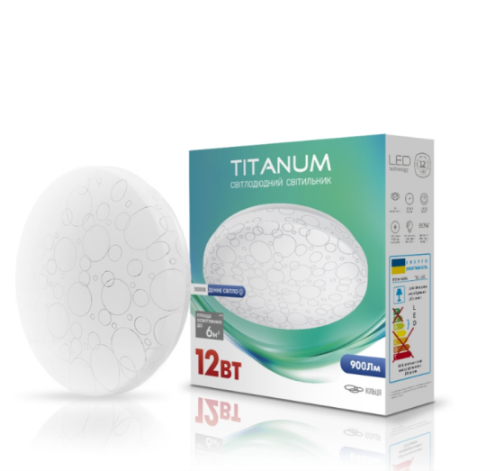 LED Світильник настінно-стельовий 12W 5000К 220V Кільця TLCL-125C Titanum Житомир