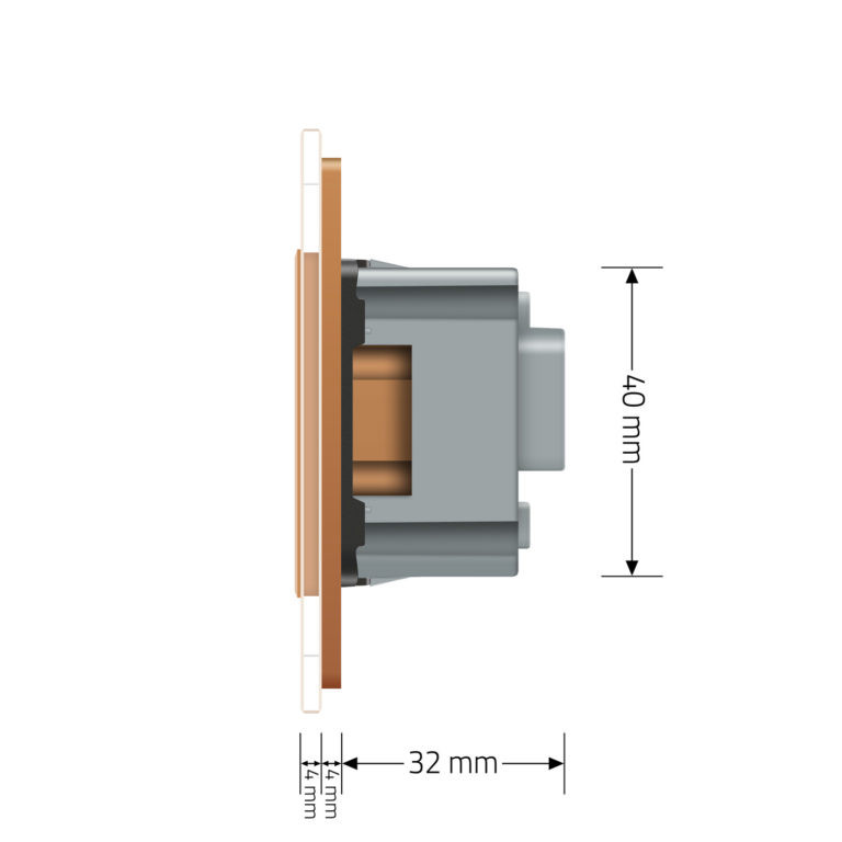LIVOLO Розумний сенсорний EC вимикач 1 сенсор 1 розетка LIVOLO золото матове скло Коломия - фото 2