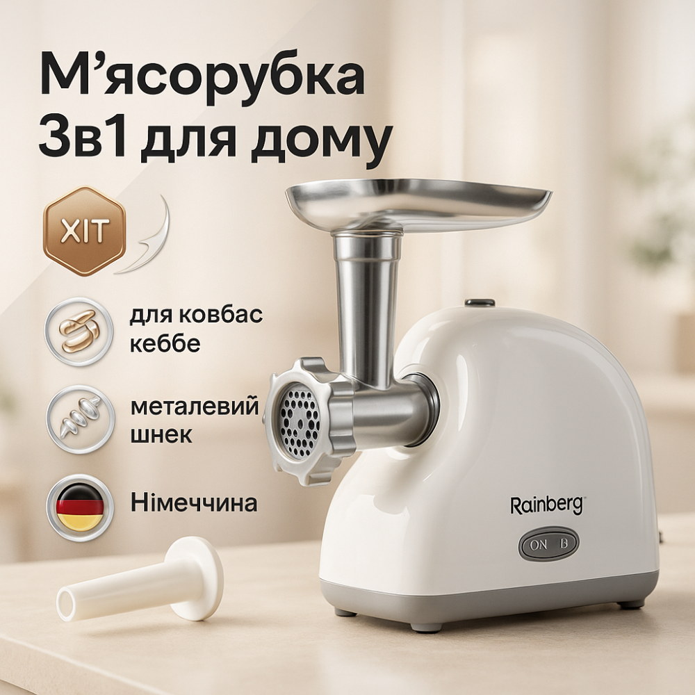 Міні м'ясорубки, Електром'ясорубка з реверсом і насадкою для ковбаси, М'ясорубка з шинковкою кубиками DP-53 Львів - фото 11