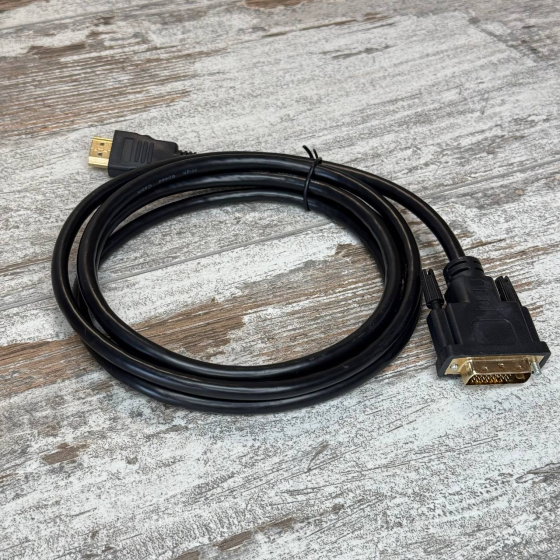 Кабель DVI-D (24+1) – HDMI 1.8 м, позолочені контакти, для передачі цифрового відеосигналу Київ