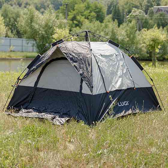 Намет автоматичний тримісний 2 на 2 (м) кемпінговий туристичний LU-016B Чорний Коломия