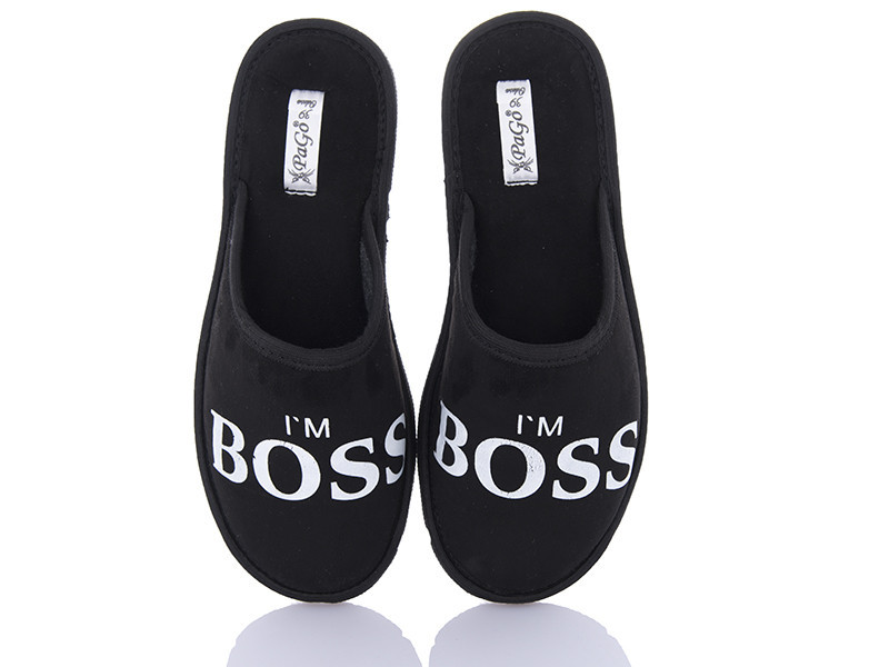 Хатні капці закриті чорні PaGo "I'm Boss" чоловічий бос 42 Одеса - фото 1