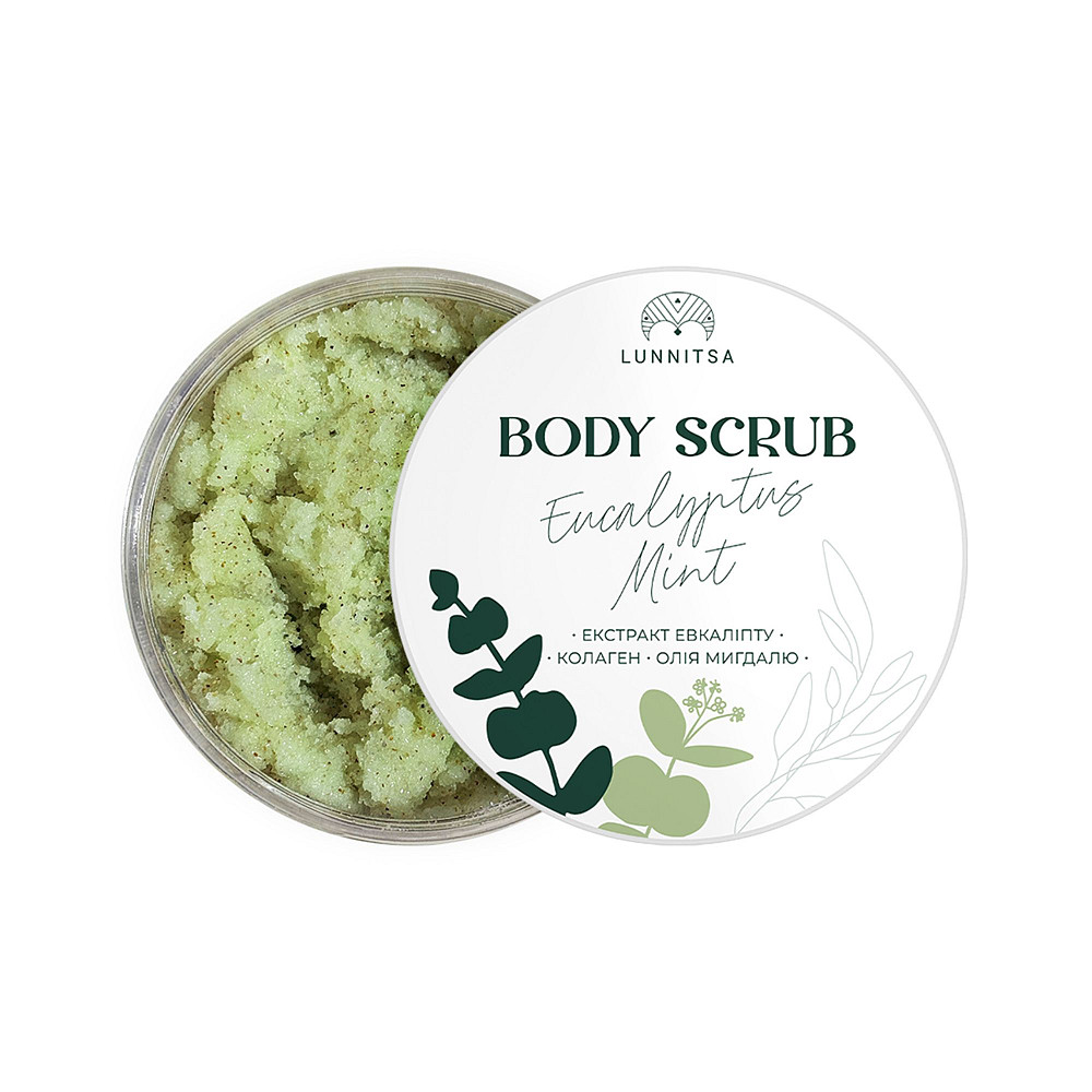 Скраб для тіла сольовий Eucalyptus & Mint з екстрактом евкаліпту та олією мигдалю Lunnitsa 300 г Київ - фото 1