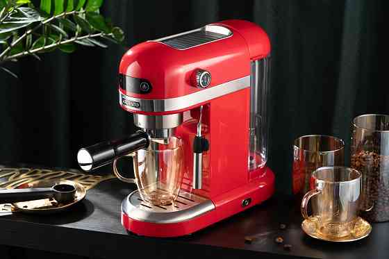 Кавоварка ARDESTO ріжкова 1.4л, мелена, ручний капучинатор, підігрів чашок, червоний Київ