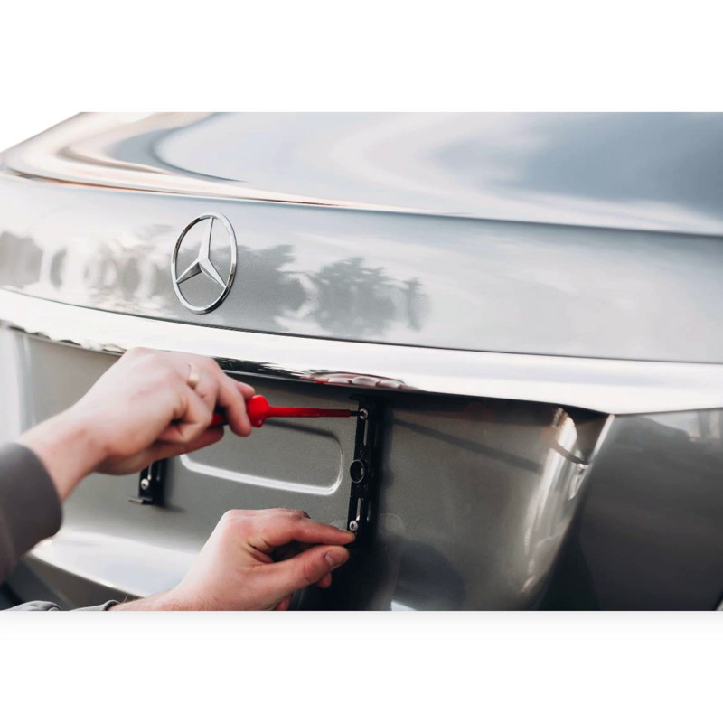 Рамка под номер, безрамочная (4 крепления под 2 номера) red hill черная Мукачево - изображение 1