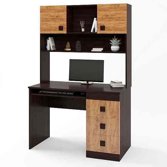 Письмовий стіл з надбудовою Еверест Соната венге темний + дуб крафт золотий (DTM-2627) Львів