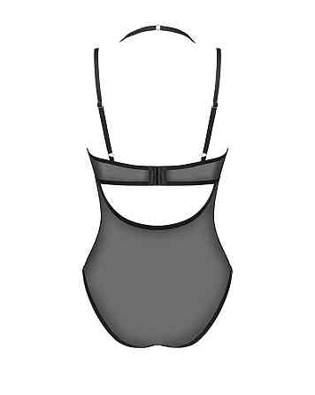 Прозоре боді Obsessive Selinne teddy XS/S Black, дрібна сітка, подвійні бретелі Sex Aura Київ