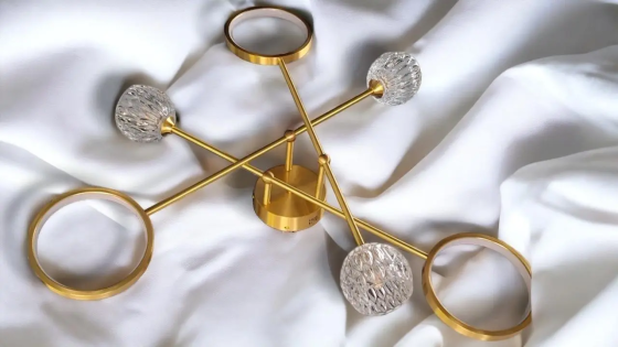 Светодиодная люстра Нептун 8925 (Золотая) на 6 плафонов Киев