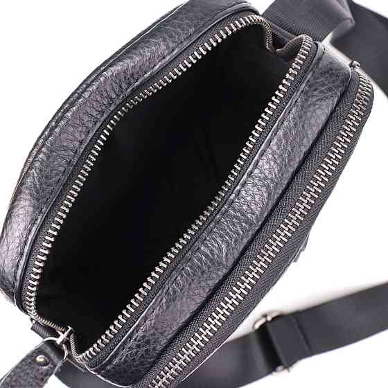 Чоловічі сумки на плече з натуральної шкіри Vintage 23020 Чорний Київ