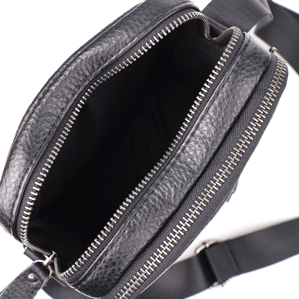 Мужская сумка на плечо из натуральной кожи Vintage 23020 Черный Киев - изображение 5