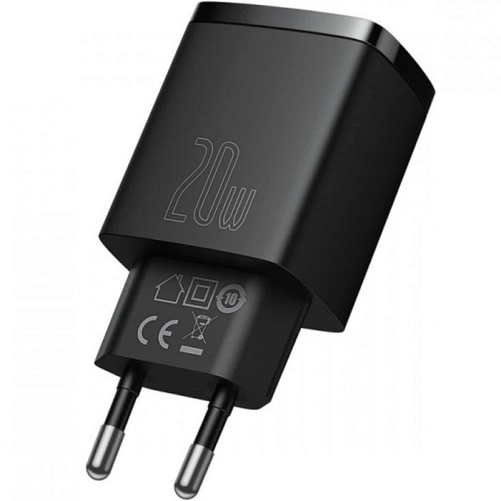 Мережевий зарядний пристрій Baseus Compact Quick Charger U+C 20W EU Black Киев - изображение 2