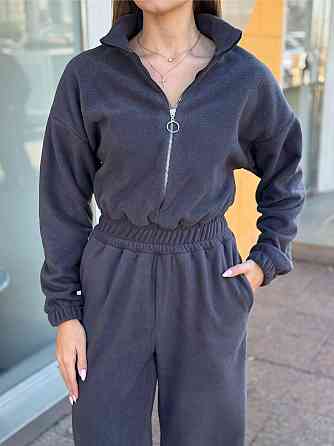 Жіночий теплий комбінезон із турецького флісу Графіт, 42/44 Одеса