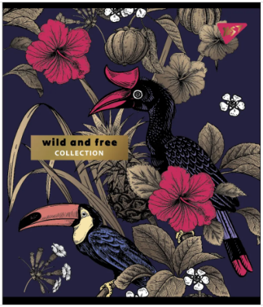 Зошит для записів А5/96 кл. "YES" "Wild and free" мат. ВДЛ+ УФ-виб+Pantone Gold 766902, шт Київ