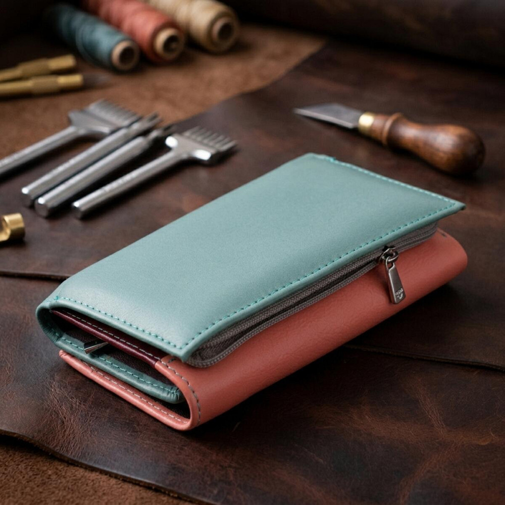 Красивий жіночий шкіряний гаманець у три складання ST Leather 19441 Різнокольоровий Київ - фото 14