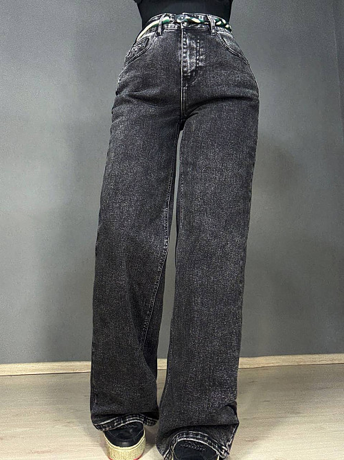 Джинсы женские Vanver 82107 утепленные на флисе палаццо прямые черные, черный, З2, 32, 87 см, 114 см Киев - изображение 11