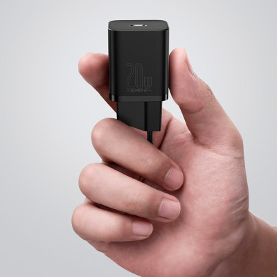 Зарядний пристрій Baseus Super Si 1C 20W With Cable Type-C/iP Black (TZCCSUP-B01) Вінниця - фото 8