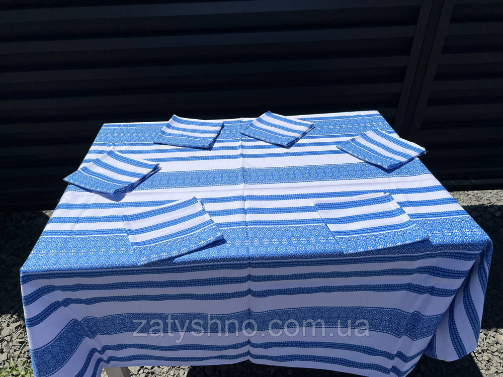 Синій скатертини на подарунок з серветками Київ - фото 9