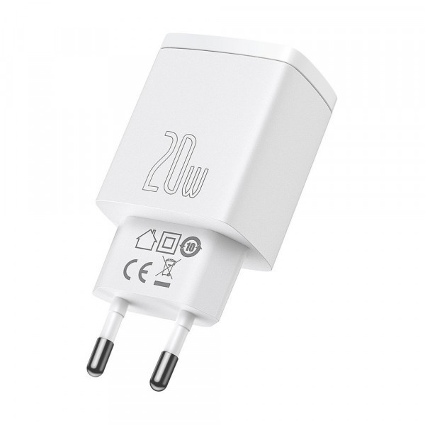 Зарядний пристрій 2xUSB 20W (USB-C+USB-A) Білий Baseus (CCXJ-B02) Киев - изображение 4