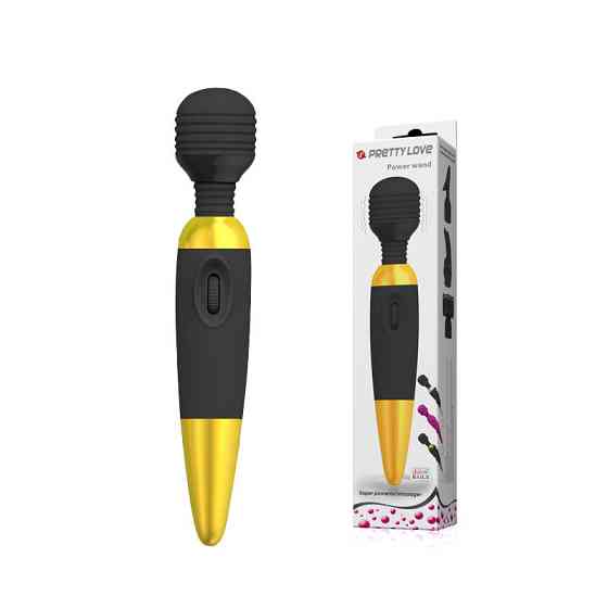 Класичний вібратор - Pretty Love Power Wand Black Gold Sex Aura Київ