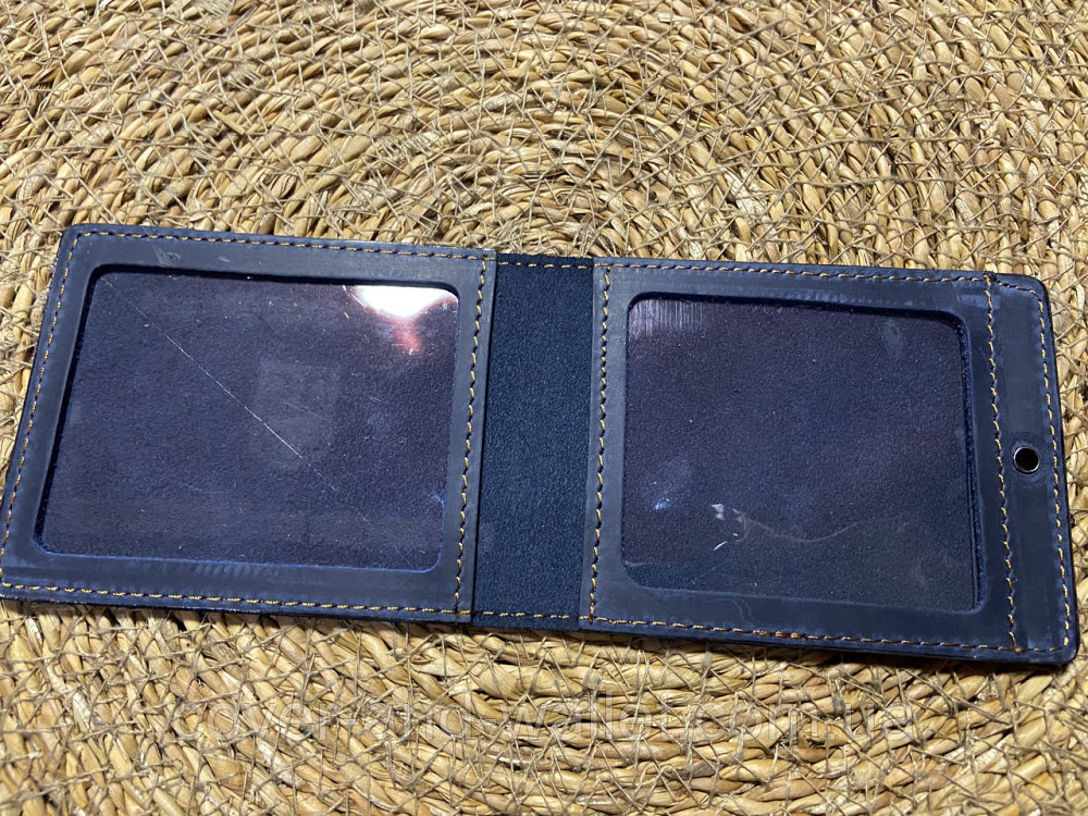 Шкіряна обкладинка на посвідчення Служба судової охорони Синій Київ - фото 5