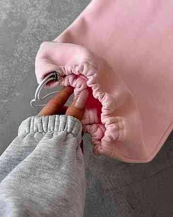 Женские утепленные объемные брюки на резинке в стиле оверсайз трехнитка на флисе Барби, 46/48 Одесса