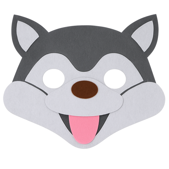 Маска вовка дитяча з фетру для свята та карнавалу one size різнобарвний Київ
