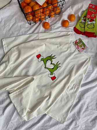 Унисекс новогодняя стильная футболка с принтом хлопок. Одесса