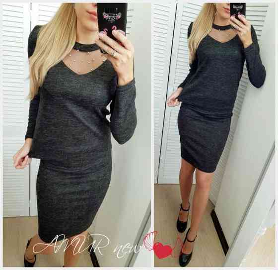 Костюм жіночий з ангори "Frida" оптом | Розпродаж моделі 42-44, Чорний Київ